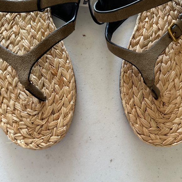 NEW Zara Leather Thong Espadrille Sandal Size 40 US 10 - Picture 2 of 6